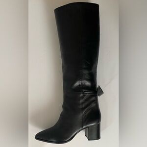 New Alexandre Birman Clarita 60mm leather bow knee heeled size 38